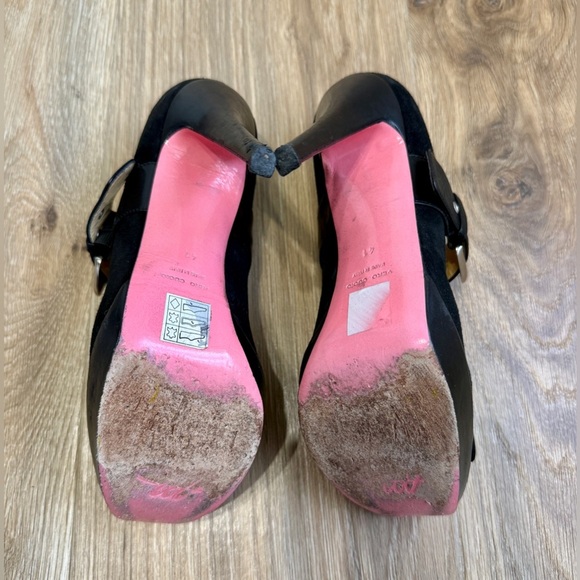 Massimo Dogama Black Suede Platform Mary Jane Heels Made in Italy EU 41 - Picture 6 of 8